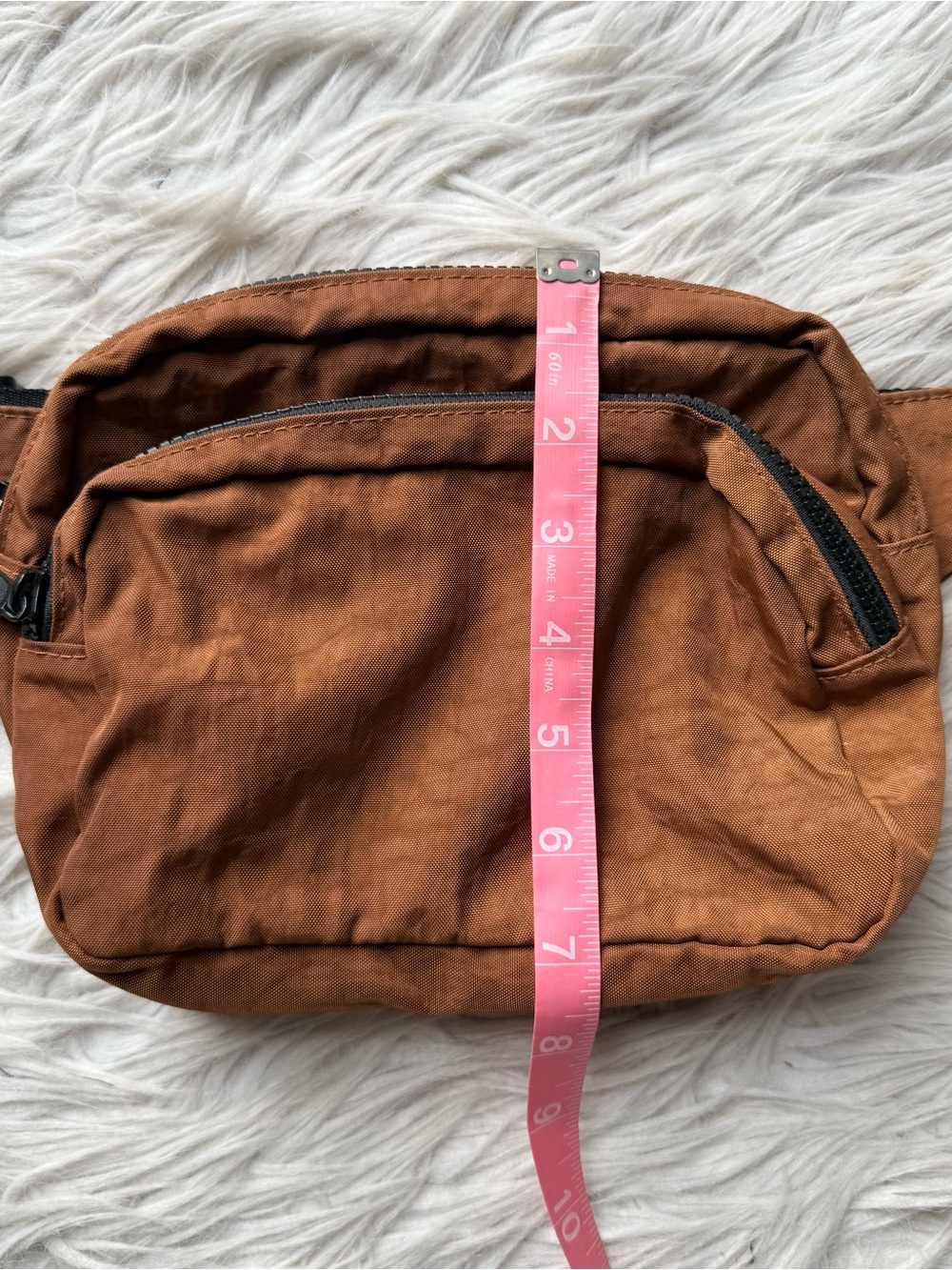 BAGGU Fanny Pack Brown Rust Nylon Crossbody Belt Waist Bag - Picture 10 of 11